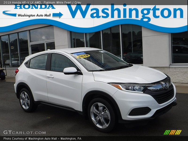 Platinum White Pearl / Gray 2019 Honda HR-V LX AWD