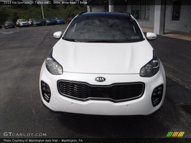 Snow White Pearl / Beige 2019 Kia Sportage SX Turbo AWD