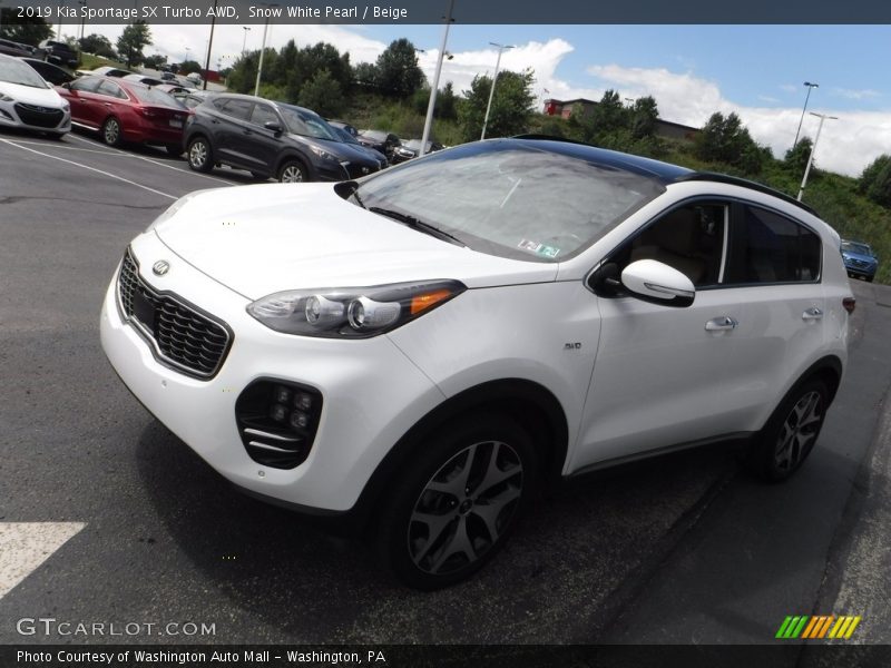 Snow White Pearl / Beige 2019 Kia Sportage SX Turbo AWD
