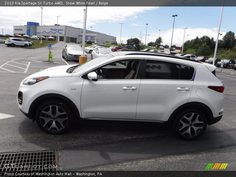 Snow White Pearl / Beige 2019 Kia Sportage SX Turbo AWD