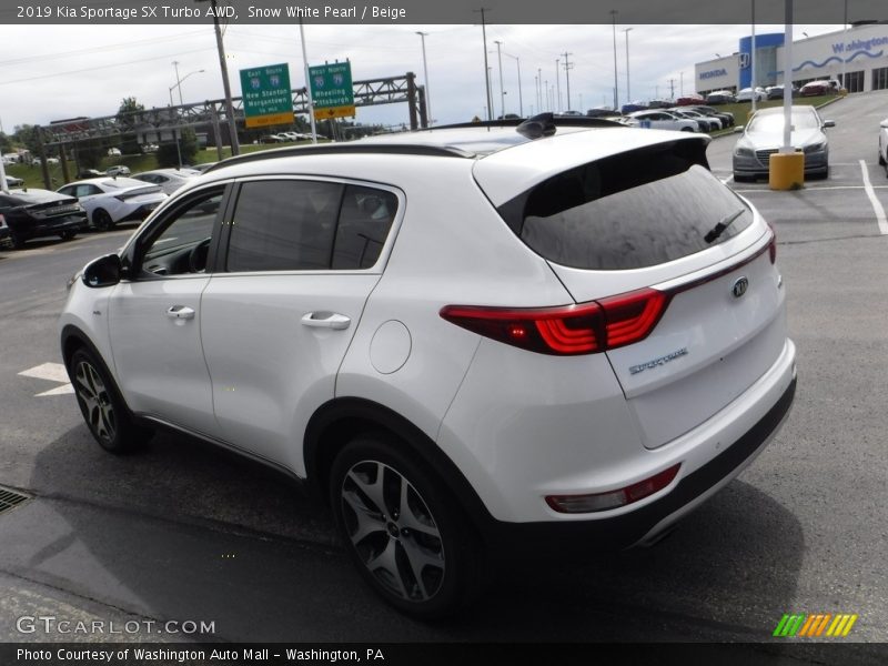 Snow White Pearl / Beige 2019 Kia Sportage SX Turbo AWD