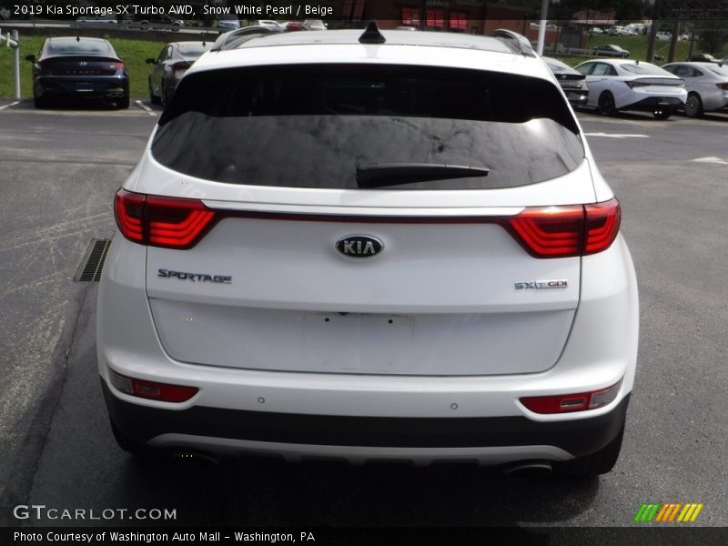 Snow White Pearl / Beige 2019 Kia Sportage SX Turbo AWD