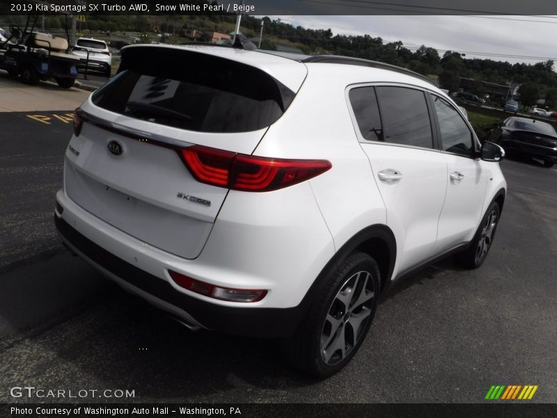 Snow White Pearl / Beige 2019 Kia Sportage SX Turbo AWD