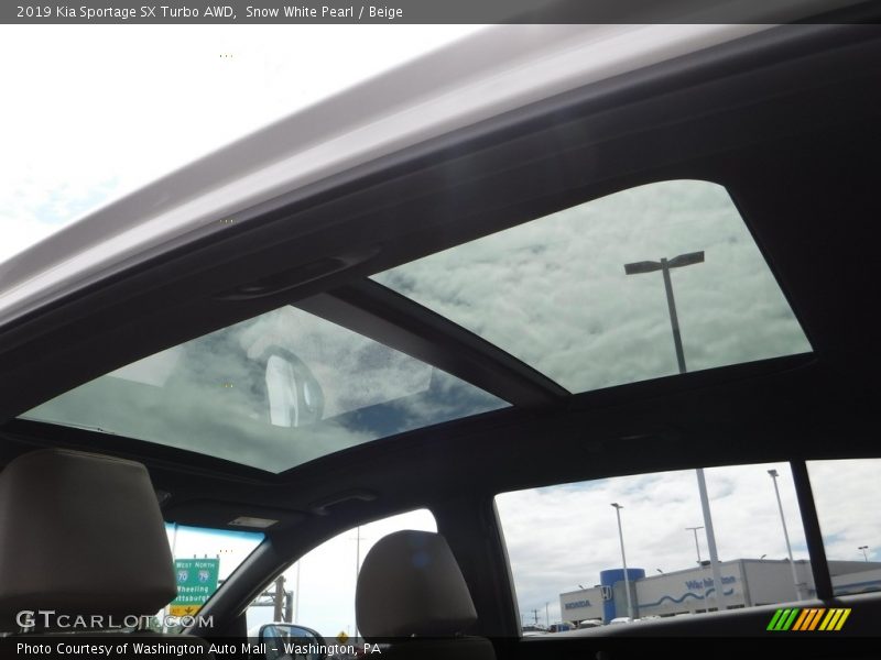 Snow White Pearl / Beige 2019 Kia Sportage SX Turbo AWD