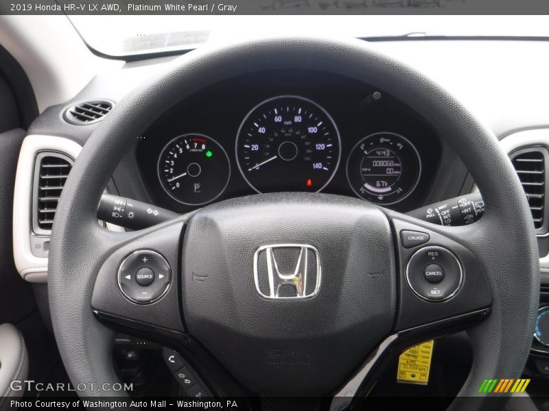 Platinum White Pearl / Gray 2019 Honda HR-V LX AWD
