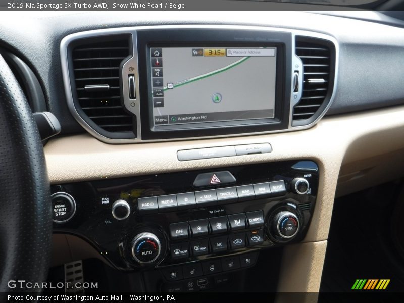 Snow White Pearl / Beige 2019 Kia Sportage SX Turbo AWD