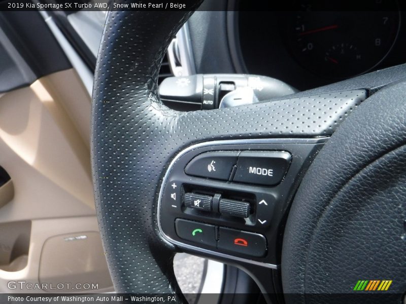 Snow White Pearl / Beige 2019 Kia Sportage SX Turbo AWD