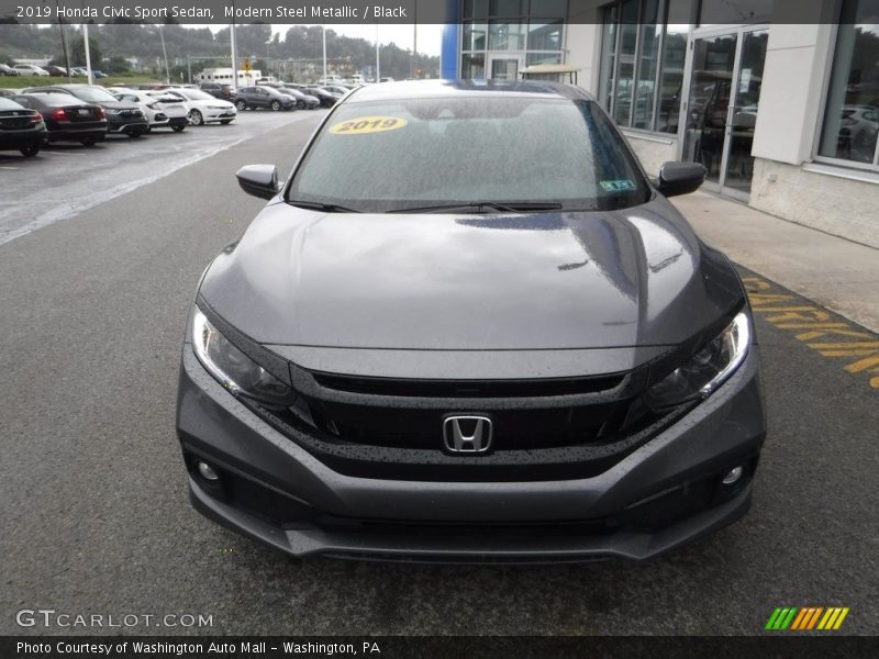 Modern Steel Metallic / Black 2019 Honda Civic Sport Sedan