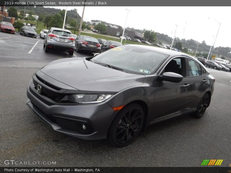 Modern Steel Metallic / Black 2019 Honda Civic Sport Sedan