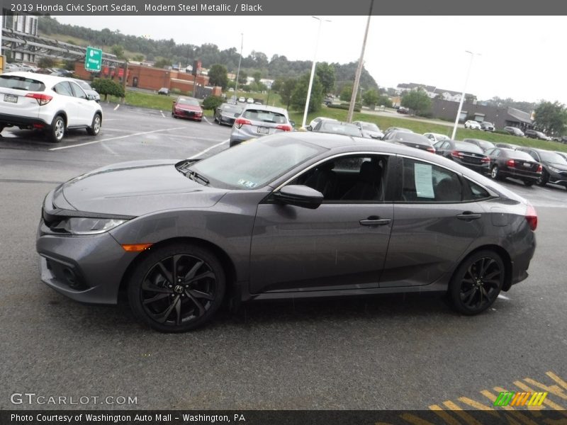 Modern Steel Metallic / Black 2019 Honda Civic Sport Sedan