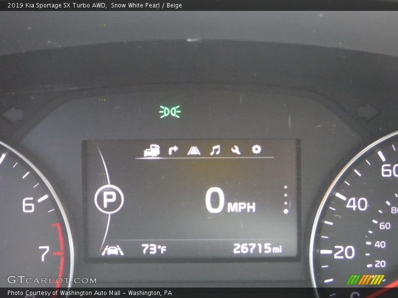 Snow White Pearl / Beige 2019 Kia Sportage SX Turbo AWD