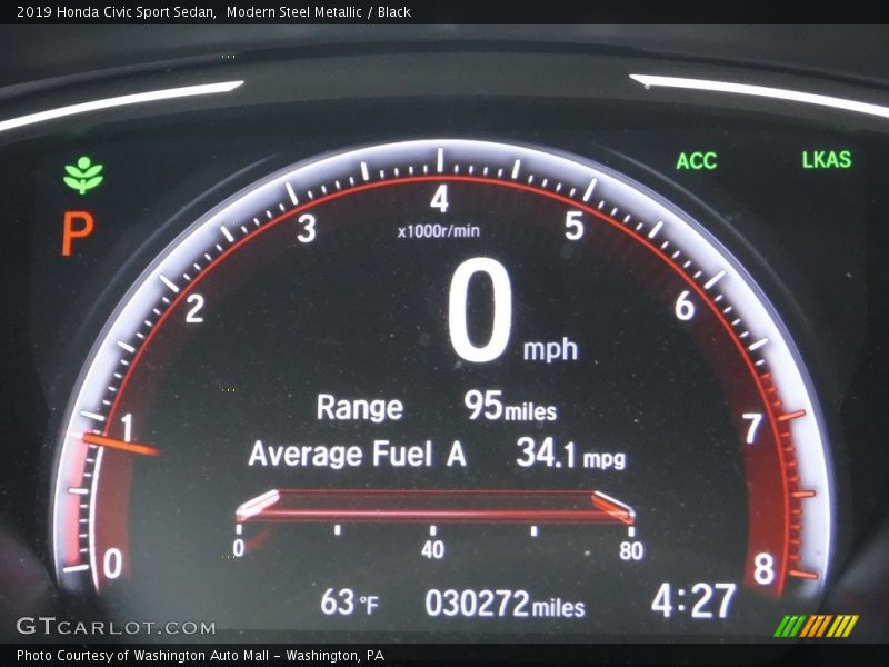 Modern Steel Metallic / Black 2019 Honda Civic Sport Sedan