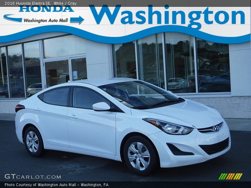 White / Gray 2016 Hyundai Elantra SE