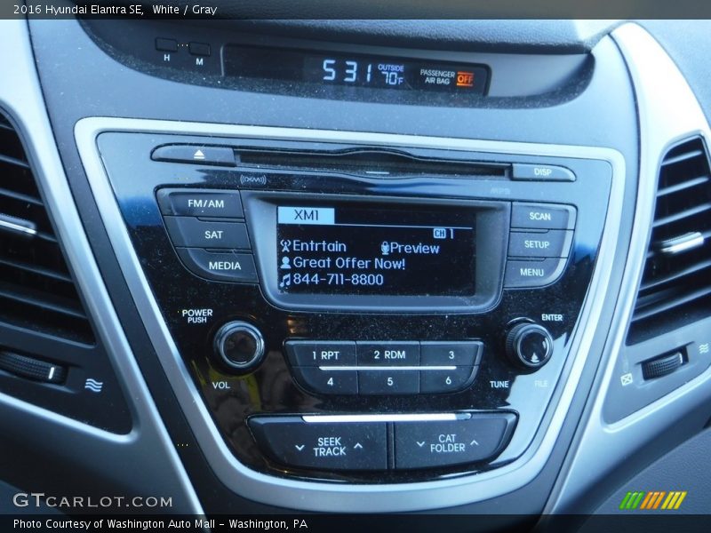 White / Gray 2016 Hyundai Elantra SE