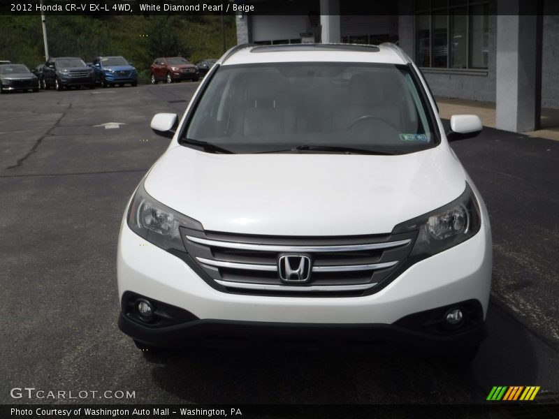 White Diamond Pearl / Beige 2012 Honda CR-V EX-L 4WD