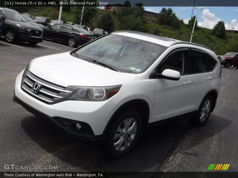White Diamond Pearl / Beige 2012 Honda CR-V EX-L 4WD