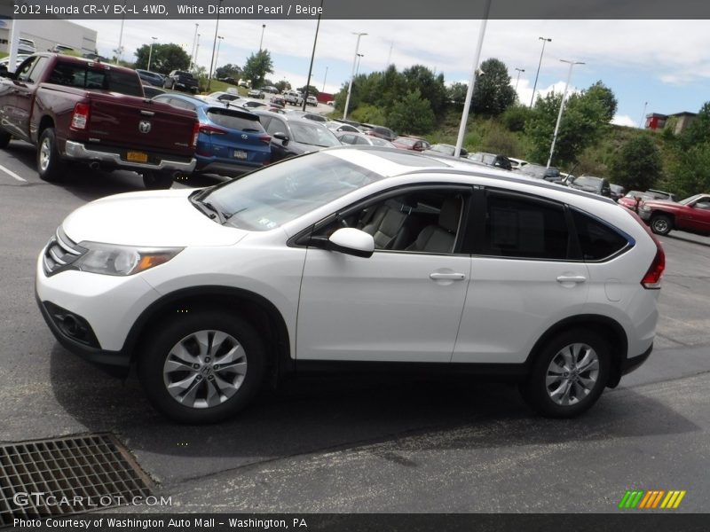 White Diamond Pearl / Beige 2012 Honda CR-V EX-L 4WD