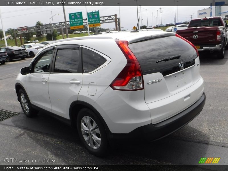 White Diamond Pearl / Beige 2012 Honda CR-V EX-L 4WD