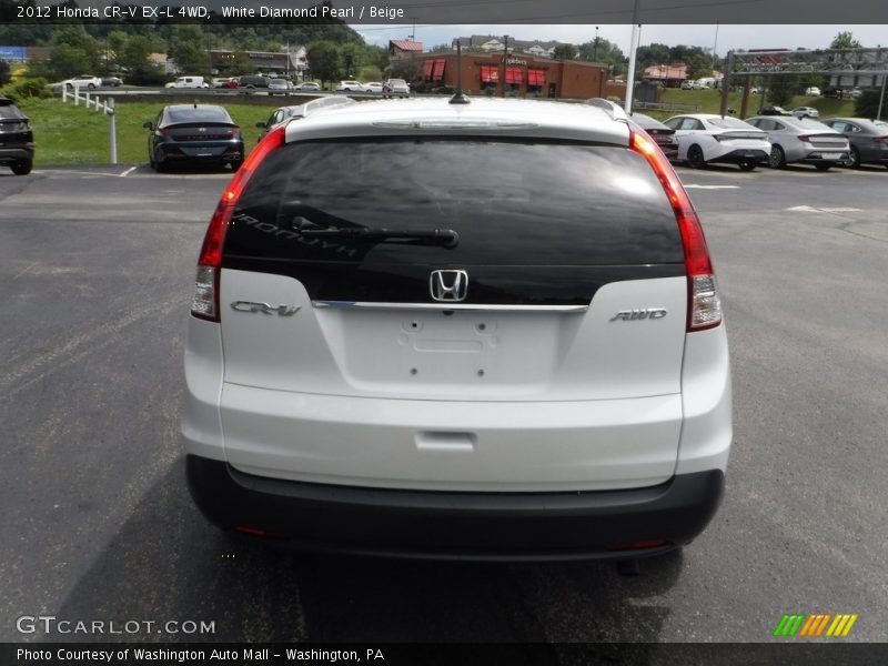 White Diamond Pearl / Beige 2012 Honda CR-V EX-L 4WD