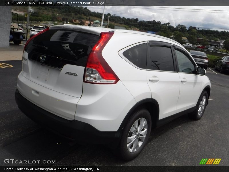 White Diamond Pearl / Beige 2012 Honda CR-V EX-L 4WD