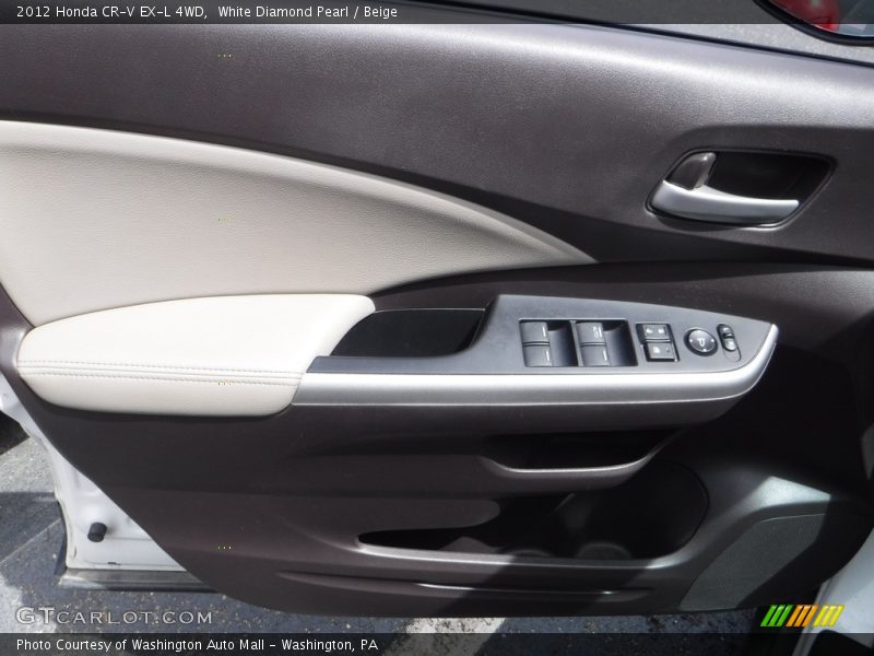 White Diamond Pearl / Beige 2012 Honda CR-V EX-L 4WD
