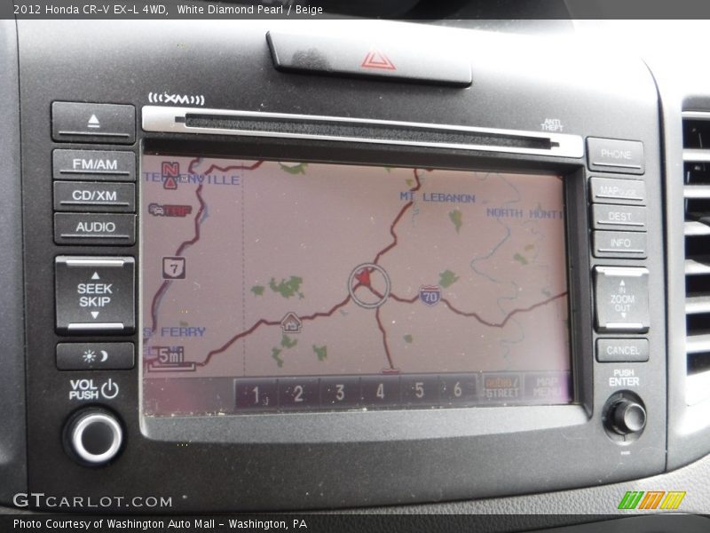 White Diamond Pearl / Beige 2012 Honda CR-V EX-L 4WD
