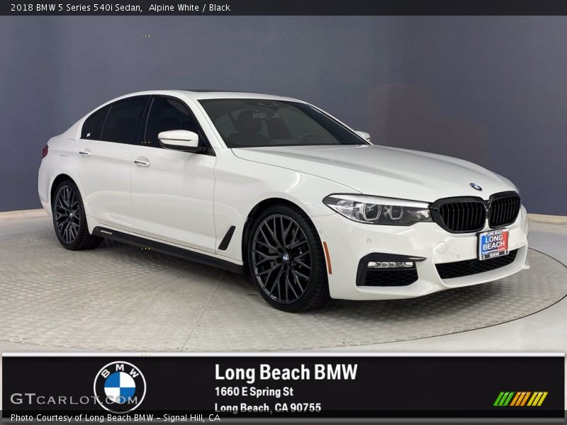 Alpine White / Black 2018 BMW 5 Series 540i Sedan