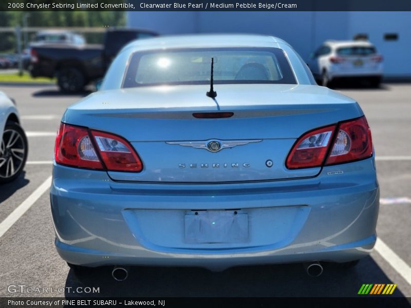 Clearwater Blue Pearl / Medium Pebble Beige/Cream 2008 Chrysler Sebring Limited Convertible