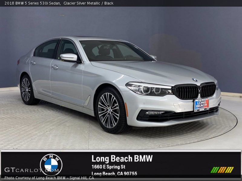 Glacier Silver Metallic / Black 2018 BMW 5 Series 530i Sedan