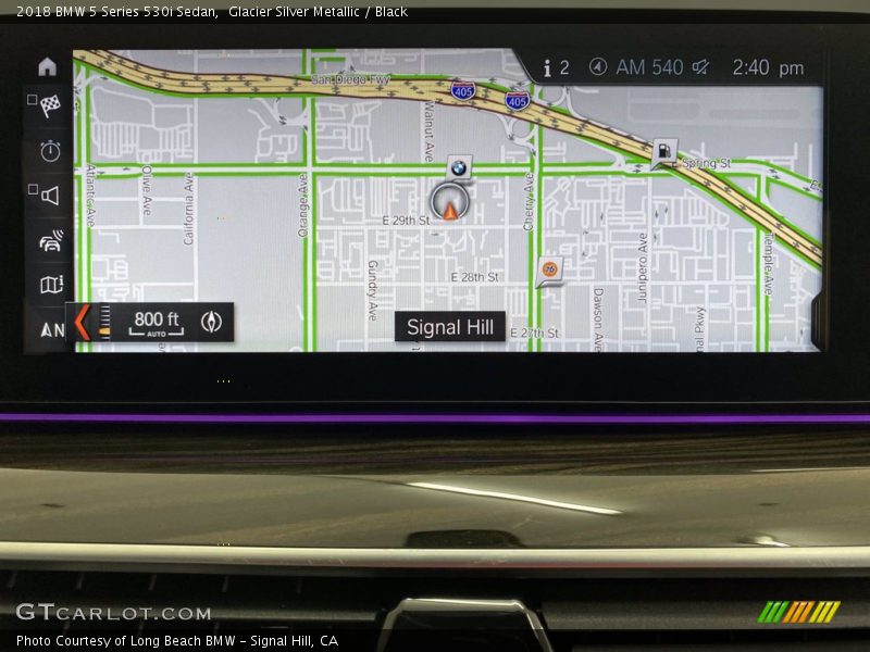 Glacier Silver Metallic / Black 2018 BMW 5 Series 530i Sedan