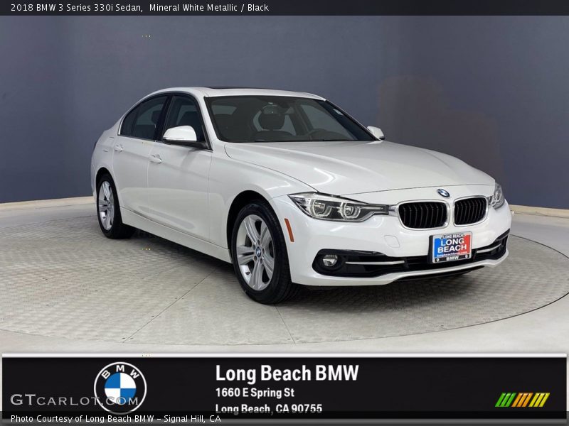 Mineral White Metallic / Black 2018 BMW 3 Series 330i Sedan