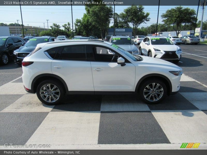 Snowflake White Pearl Mica / Caturra Brown 2019 Mazda CX-5 Signature AWD