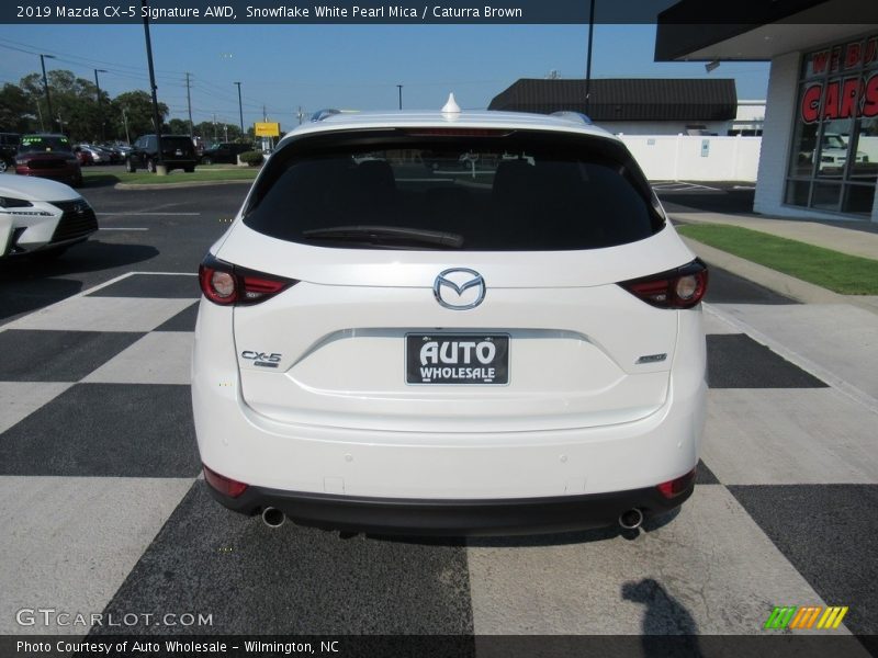 Snowflake White Pearl Mica / Caturra Brown 2019 Mazda CX-5 Signature AWD