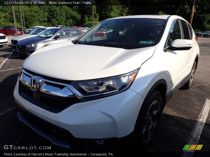 White Diamond Pearl / Ivory 2017 Honda CR-V EX AWD
