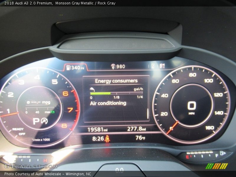 Monsoon Gray Metallic / Rock Gray 2018 Audi A3 2.0 Premium