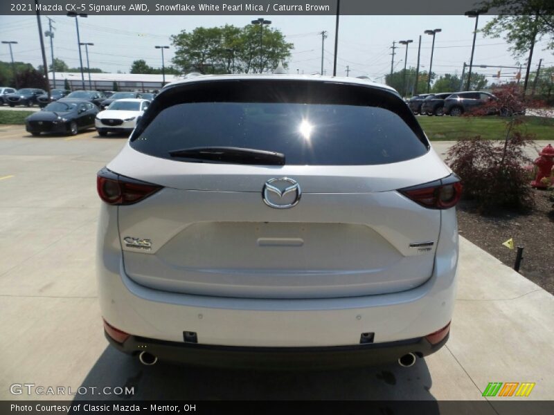 Snowflake White Pearl Mica / Caturra Brown 2021 Mazda CX-5 Signature AWD