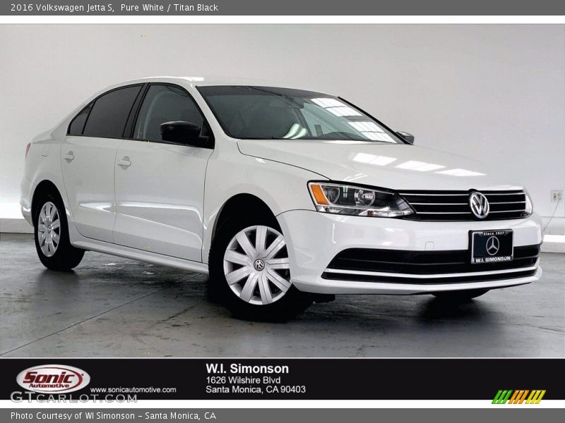 Pure White / Titan Black 2016 Volkswagen Jetta S