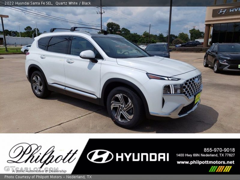 Quartz White / Black 2022 Hyundai Santa Fe SEL