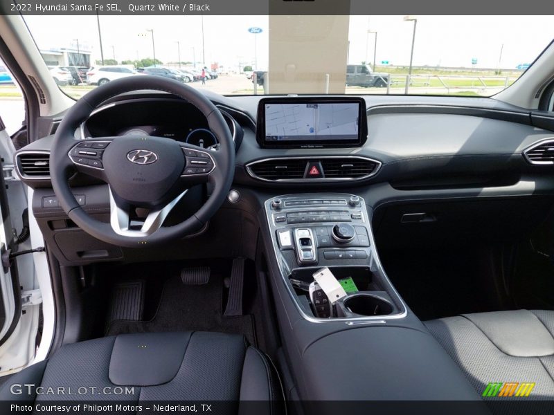 Quartz White / Black 2022 Hyundai Santa Fe SEL