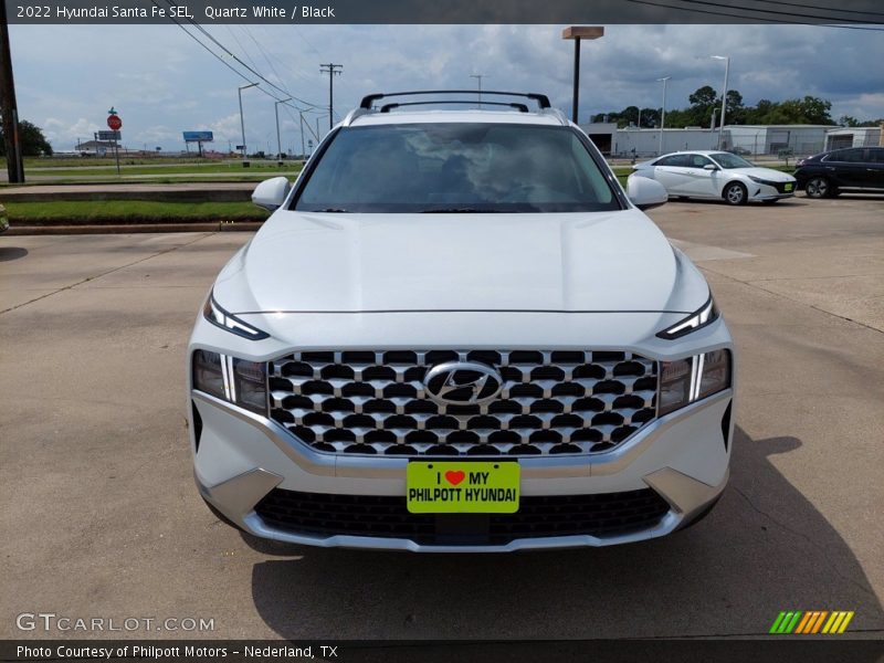Quartz White / Black 2022 Hyundai Santa Fe SEL
