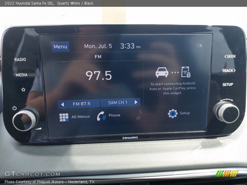 Quartz White / Black 2022 Hyundai Santa Fe SEL