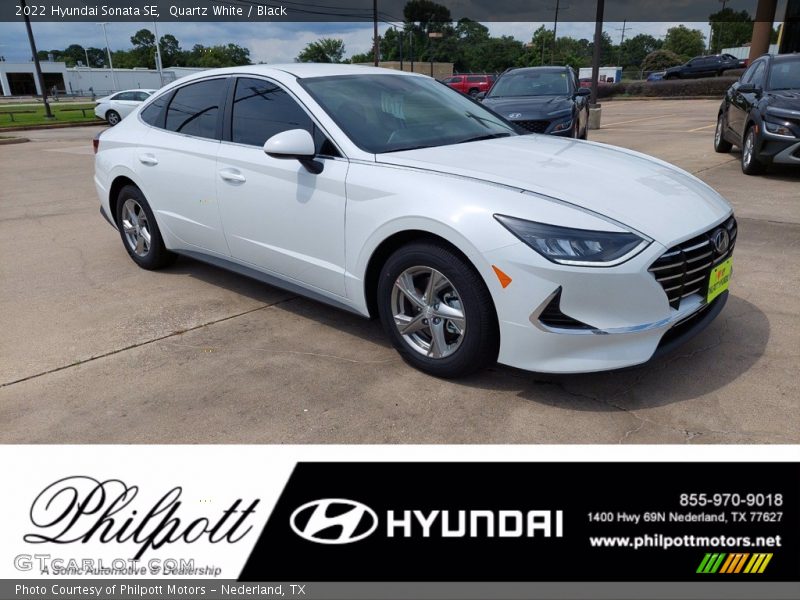 Quartz White / Black 2022 Hyundai Sonata SE