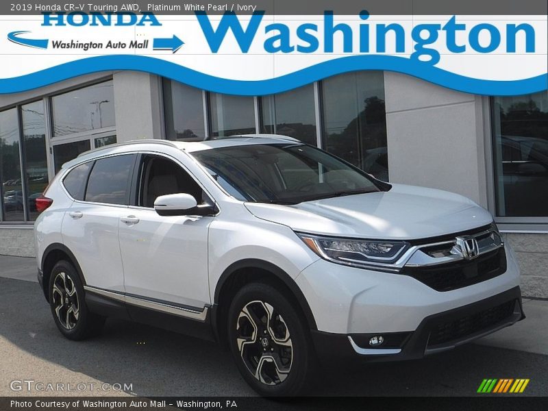 Platinum White Pearl / Ivory 2019 Honda CR-V Touring AWD