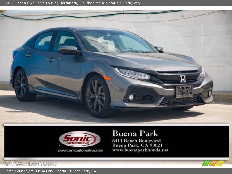 Polished Metal Metallic / Black/Ivory 2018 Honda Civic Sport Touring Hatchback