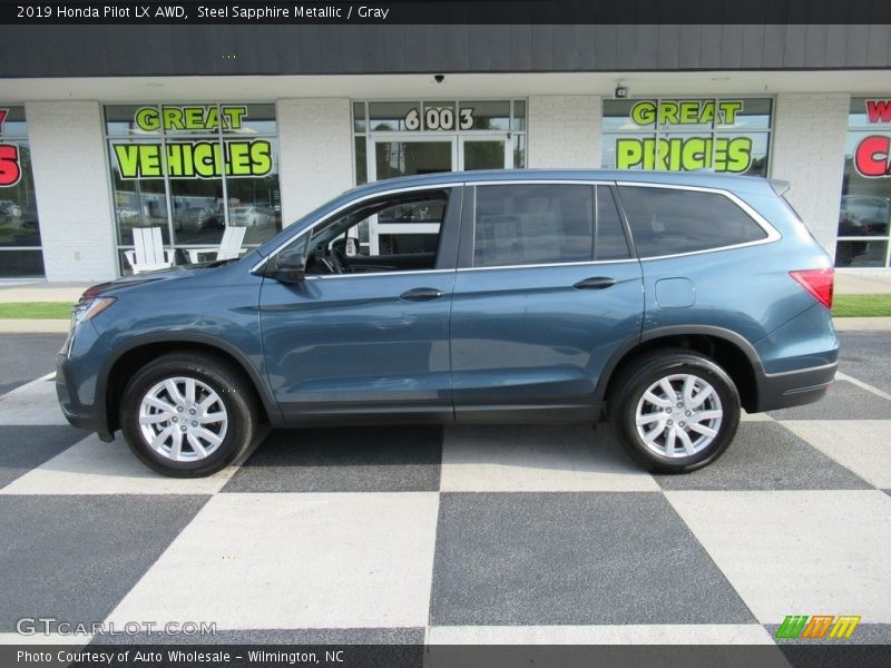 Steel Sapphire Metallic / Gray 2019 Honda Pilot LX AWD