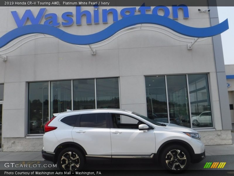 Platinum White Pearl / Ivory 2019 Honda CR-V Touring AWD
