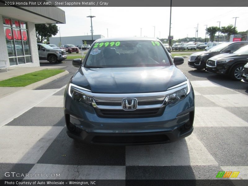 Steel Sapphire Metallic / Gray 2019 Honda Pilot LX AWD