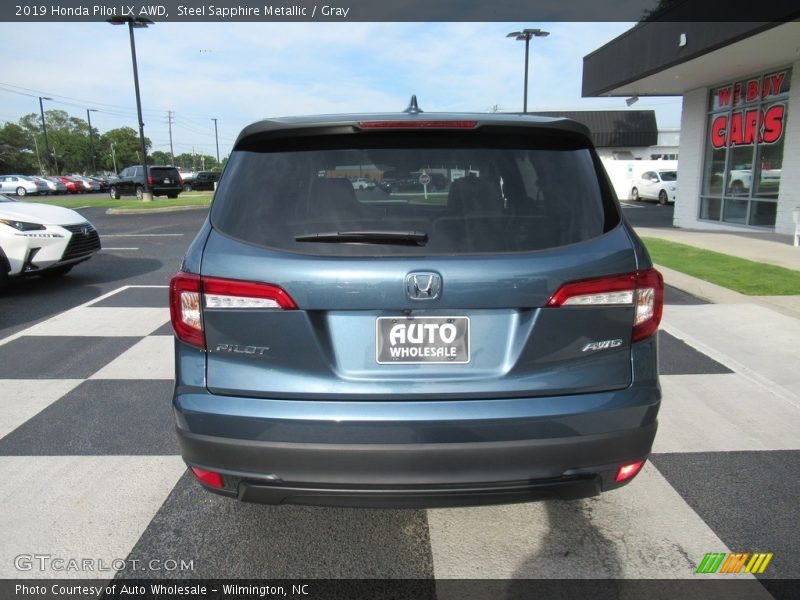 Steel Sapphire Metallic / Gray 2019 Honda Pilot LX AWD