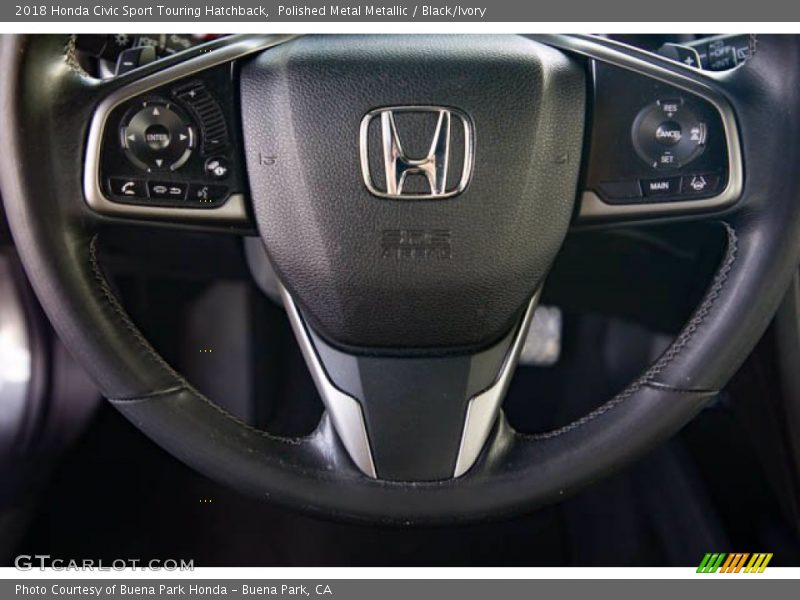 Polished Metal Metallic / Black/Ivory 2018 Honda Civic Sport Touring Hatchback