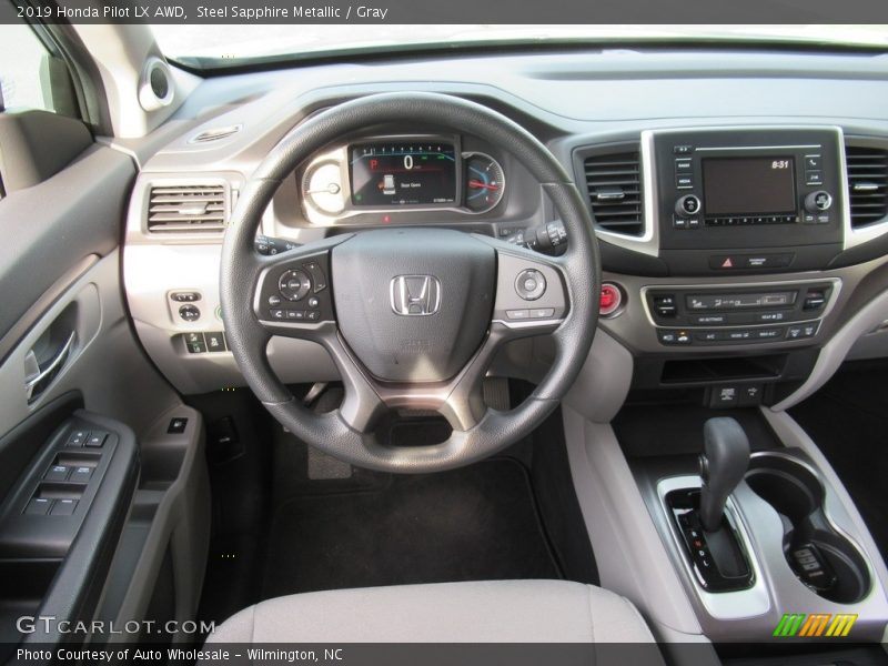 Steel Sapphire Metallic / Gray 2019 Honda Pilot LX AWD